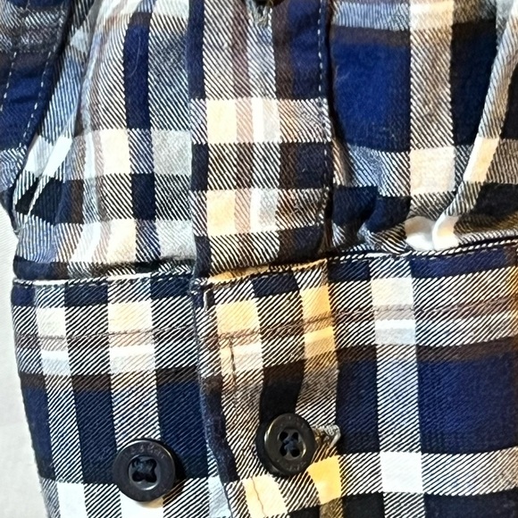 đť…şHAGGAR Clothing Navy Plaid Dress Shirt Sz XXL - Picture 4 of 7